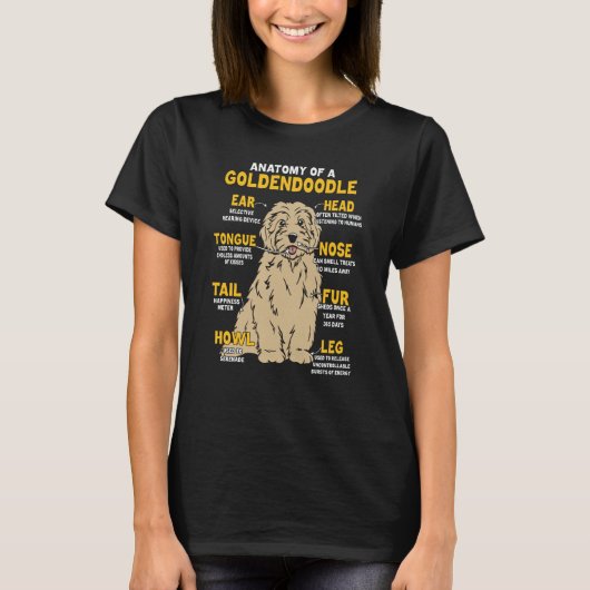 T-shirt Anatomy Of A Goldendoodle For Dog (Devant)
