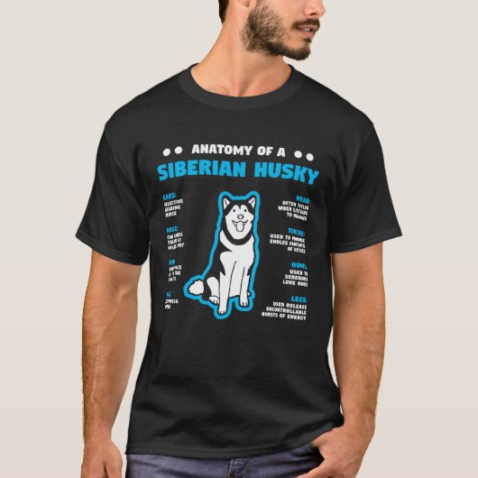 T-shirt Anatomy of A Husky Siberian Dog Owner (Devant)