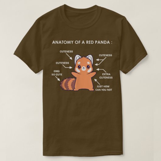 T-shirt Anatomy of a Red Panda Science Zoologist Red Panda (Design devant)