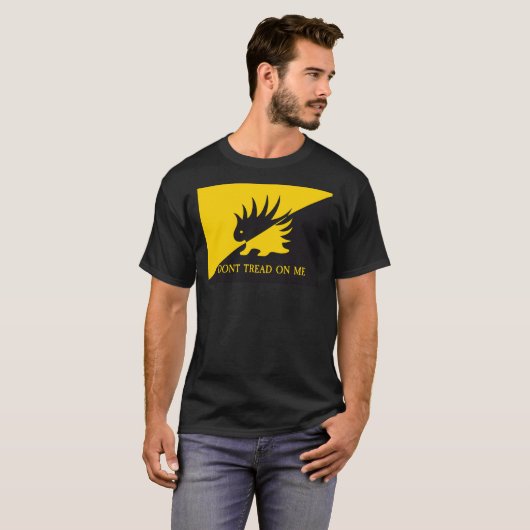 T-shirt Ancap porcupine Gadsden flag parody Don&x27;t trea (Devant entier)
