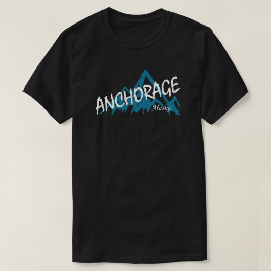 T-shirt Anchorage Alaska Mountains (Design devant)