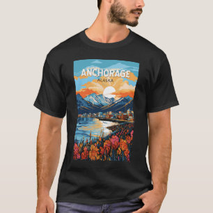 T-shirt Anchorage Alaska Travel Art Vintage