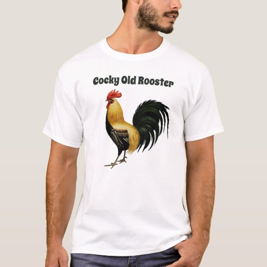 T-shirt Ancien coq, avec un graphique de coq (Devant)