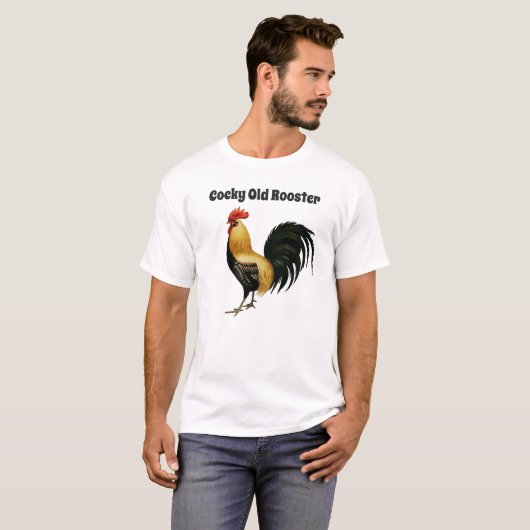 T-shirt Ancien coq, avec un graphique de coq (Devant entier)
