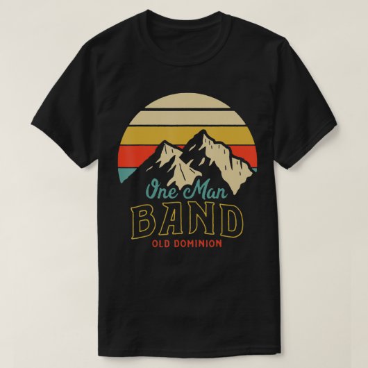 T-shirt Ancien Dominion One Man Band Mountains (Design devant)