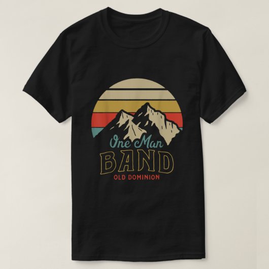 T-shirt Ancien Dominion One Man Band Mountains (Design devant)
