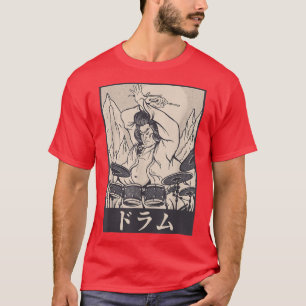 T-shirt Ancien Japonais Rétro Samurai Warrior Drums T-Shi