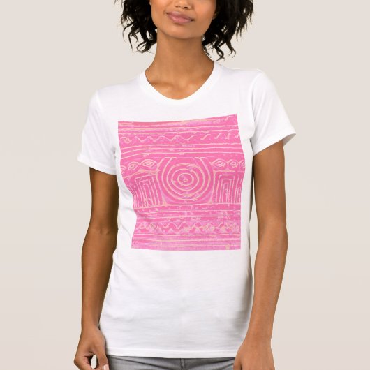 T-shirt Ancien Motif mésopotamien sumérien rose (Devant)