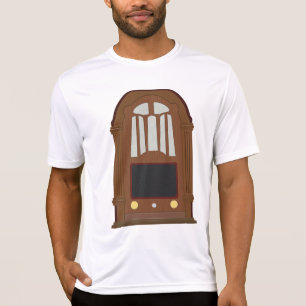 T-shirt Ancien poste de radio à tubes en bois Stereo
