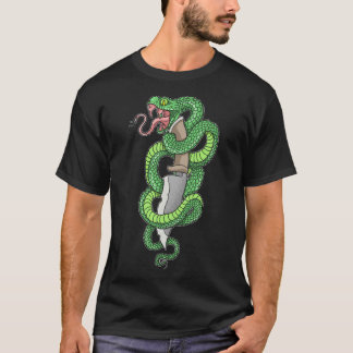 T-shirt Ancien serpent vert et dague