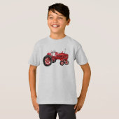 T-shirt Ancien tracteur rouge (Devant entier)