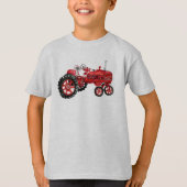T-shirt Ancien tracteur rouge (Devant)