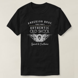 T-shirt Ancienne école N'importe quel nom Vitesse et Moto