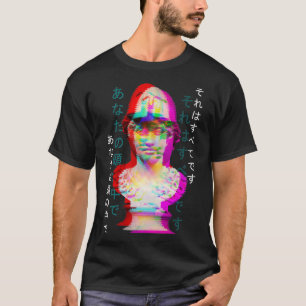 T-shirt Ancienne Statue Glitch Esthétique Vaporwave