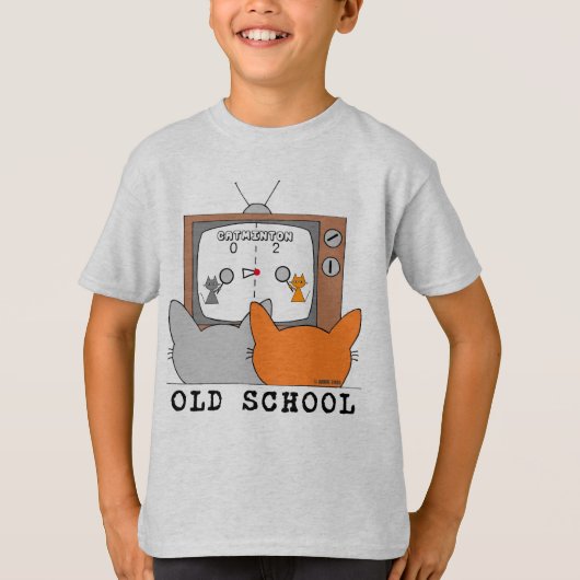 T-shirt ANCIENNES ÉCOLES Rétro Chats de jeu vidéo (Devant)