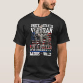 T-shirt Anciens Combattants Blessés Pour Harris Walz 2024 (Devant)