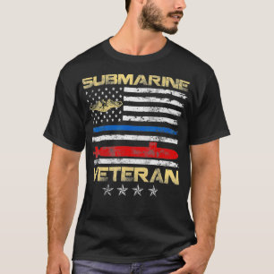 T-shirt Anciens combattants du sous-marin vintage Drapeau