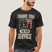 T-shirt Anciens Combattants Merci Pour Vos Services Patrio (Devant)
