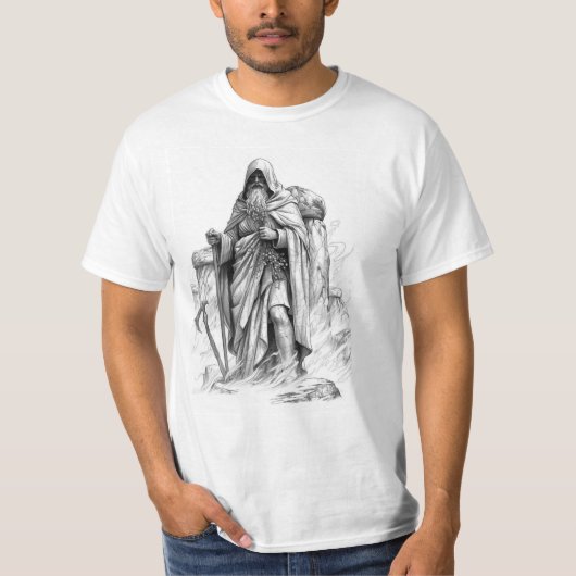 T-shirt Ancient European Stone Guardian with Ritual Axe (Devant)