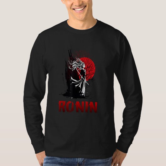 T-shirt Ancient Female Japanese Samurai Katana Ronin Asian (Devant)