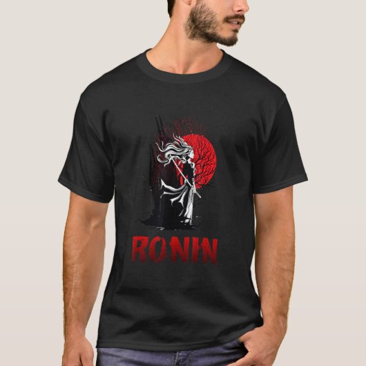 T-shirt Ancient Female Japanese Samurai Katana Ronin Asian (Devant)