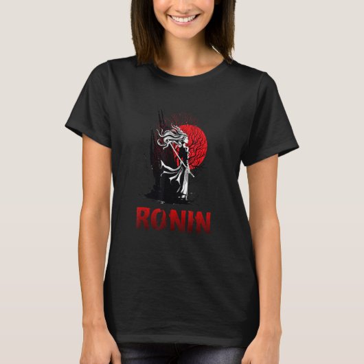 T-shirt Ancient Female Japanese Samurai Katana Ronin Asian (Devant)