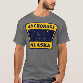T-shirt Ancrage Alaska Insigne rétro Jaune