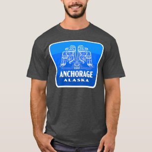 T-shirt Ancrage Alaska Retro Bird Badge Bleu