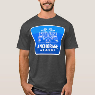 T-shirt Ancrage Alaska Retro Bird Badge Bleu