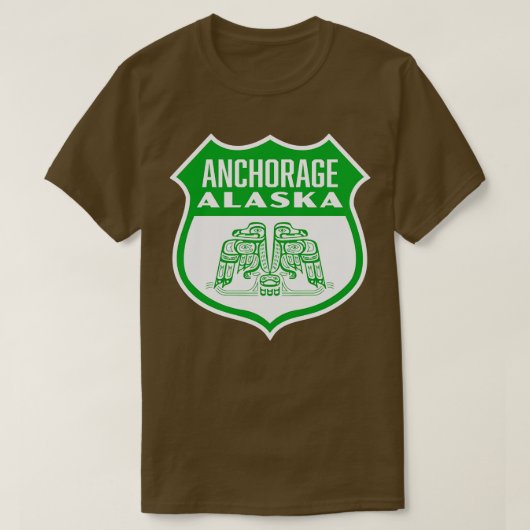T-shirt Ancrage Alaska Retro Bird Shield Vert (Design devant)