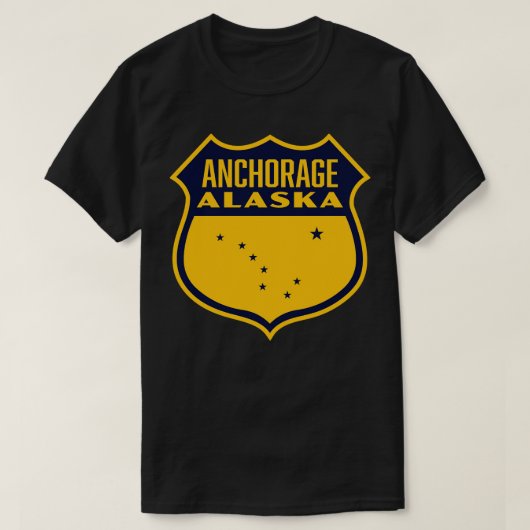 T-shirt Ancrage Alaska Retro Shield Blue (Design devant)