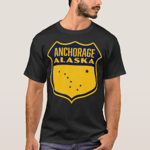 T-shirt Ancrage Alaska Retro Shield Blue