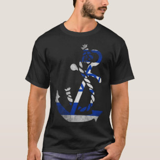 T-shirt Ancrage de bateau nautique Israël Drapeau israélie