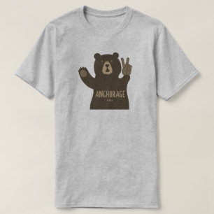 T-shirt Ancrage de l'ours de paix de l'Alaska