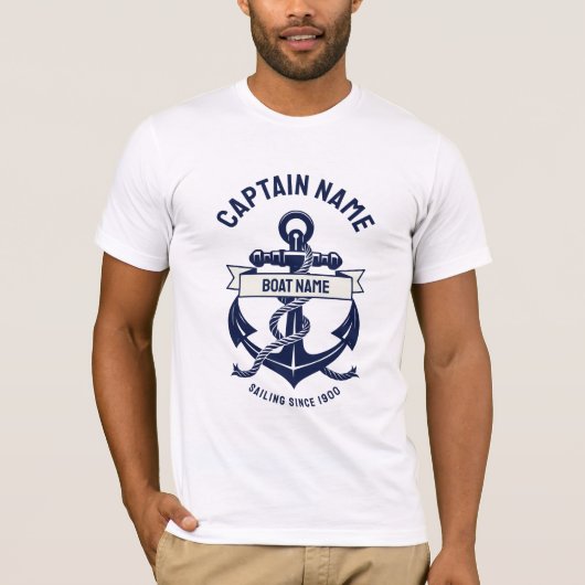 T-shirt Ancrage du nom du bateau (Devant)