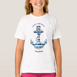 T-shirt Ancrage rayé marin Anniversaire