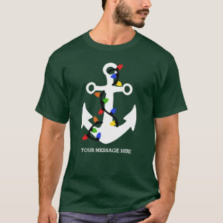 T-shirt Ancre avec lumières de Noël Nautique
