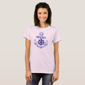 T-shirt Ancre bleu femme (Devant entier)
