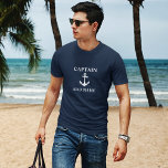 T-shirt Ancre Capitaine Ajouter un nom ou un nom de bateau<br><div class="desc">Ancre Capitaine Ajouter un nom ou un nom de bateau Navy Blue T-Shirt</div>