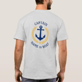 T-shirt Ancre Capitaine Nom du bateau Gold Laurel Deux côt (Dos)