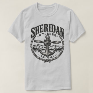 T-shirt Ancre de bateau vintage Sheridan Wyoming plein air