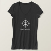 T-shirt Ancre de boussole nautique Votre bateau ou nom Gri (Design devant)
