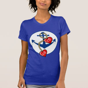 T-shirt Ancre de Monogramed avec des coeurs