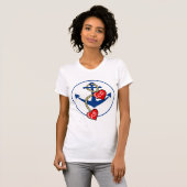 T-shirt Ancre de Monogramed avec des coeurs (Devant entier)