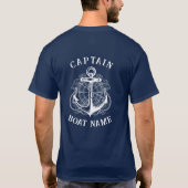 T-shirt Ancre de nom de bateau du capitaine nautique perso (Dos)
