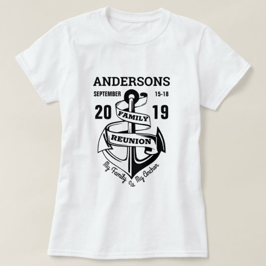 T-shirt Ancre de réunion familiale (Design devant)