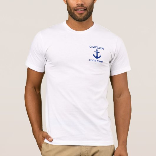 T-shirt Ancre du nom du capitaine nautique (Devant)
