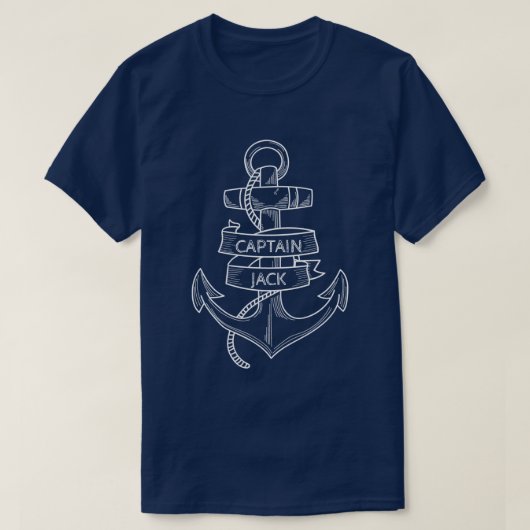 T-shirt Ancre échouée Custom Capitaine de marine masculine (Design devant)