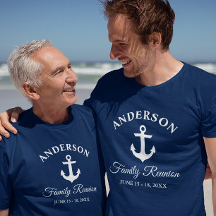 T-shirt Ancre nautique Famille Réunion Marine Bleu