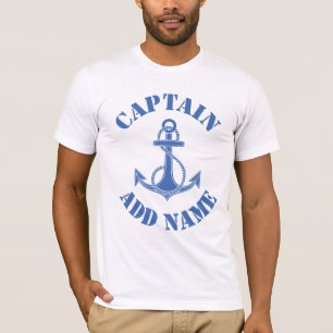 T-shirt Ancre nommée personnalisée de capitaine